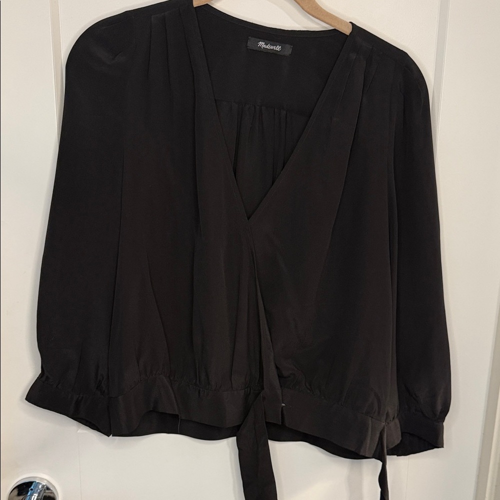 Madewell Black Wrap Blouse